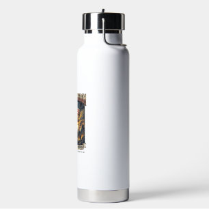 Patriotic Rust Flag Survivor Zombie Apocalypse Fre Water Bottle