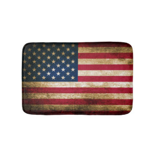 Patriotic Rustic American Flag Bath Mat