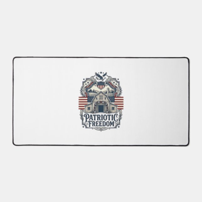 Patriotic Rustic Barn Wedding  Desk Mat (Front)