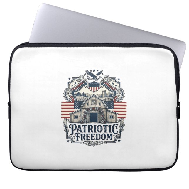 Patriotic Rustic Barn Wedding  Laptop Sleeve (Front)