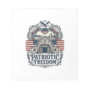Patriotic Rustic Barn Wedding Notepad