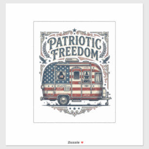 Patriotic RV Camper Vector Graphic Tee