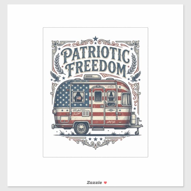 Patriotic RV Camper Vector Graphic Tee (Sheet)