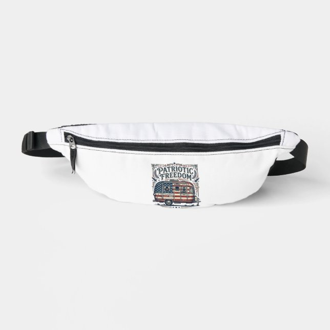 Patriotic RV Camper Vector Graphic Tee Bum Bags (Front)