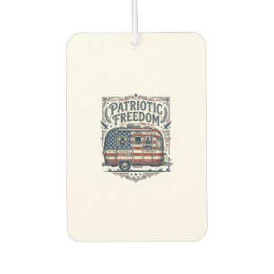 Patriotic RV Camper Vector Graphic Tee Car Air Freshener