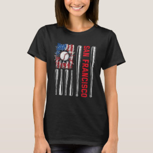 Patriotic San Francisco Softball US American Flag T-Shirt