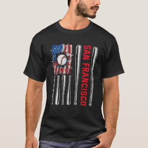 Patriotic San Francisco Softball US American Flag  T-Shirt