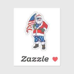 Patriotic Santa American Christmas 4th Of July San
