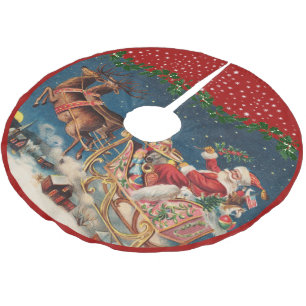 Patriotic Santa Brushed Polyester Tree Skirt