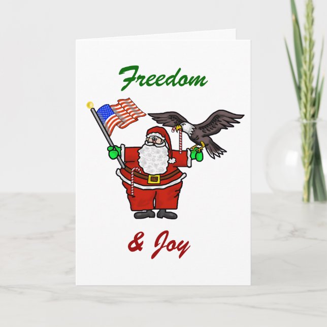 Patriotic Santa Christmas Card (Front)