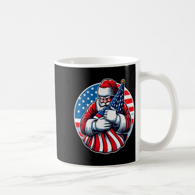 Patriotic Santa Claus For Men Women Usa Flag Chris Coffee Mug (Right)