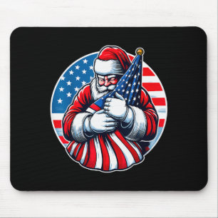 Patriotic Santa Claus For Men Women Usa Flag Chris Mouse Mat