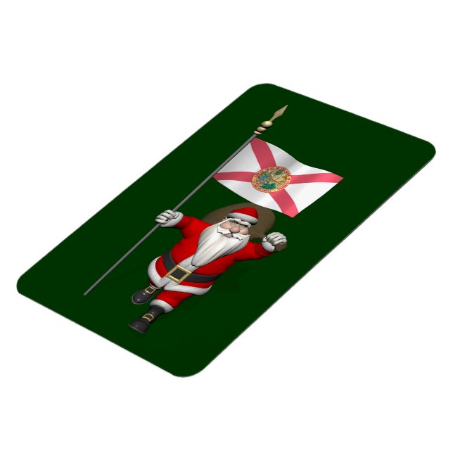 Patriotic Santa Claus Visiting Florida Magnet (Left Side)