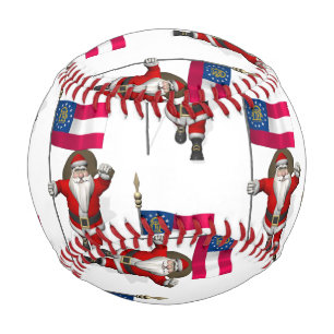 Patriotic Santa Claus Visiting Georgia Baseball