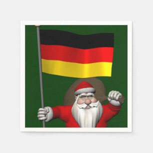 Patriotic Santa Claus With Ensign Of Germany Napkin
