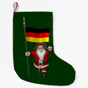 Patriotic Santa Claus With Ensign Of Germany Small Christmas Stocking