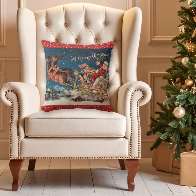Patriotic Santa Merry Christmas Pillow (Creator Uploaded)