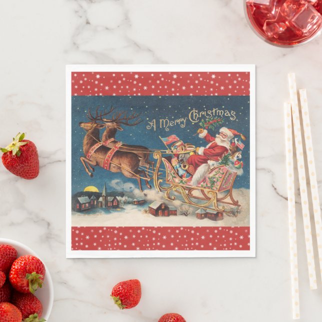 Patriotic Santa Napkin (Insitu)