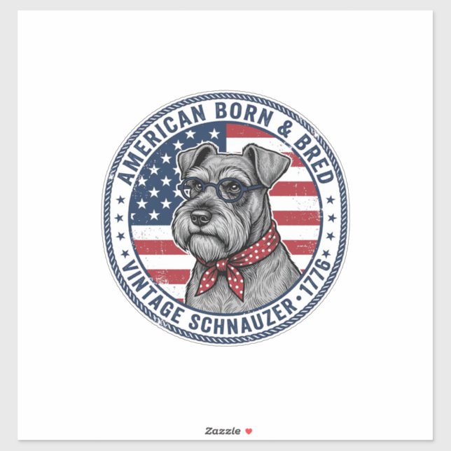 Patriotic Schnauzer Dog Vintage (Sheet)