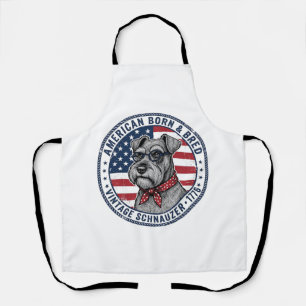 Patriotic Schnauzer Dog Vintage Apron