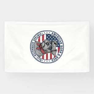 Patriotic Schnauzer Dog Vintage Banner