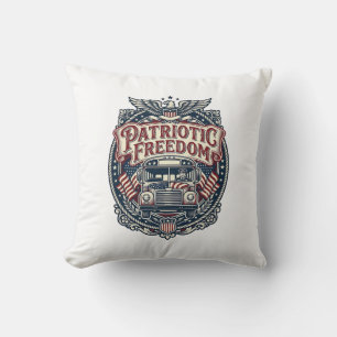 Patriotic School Bus Driver Cushion