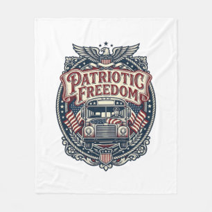 Patriotic School Bus Driver Fleece Blanket