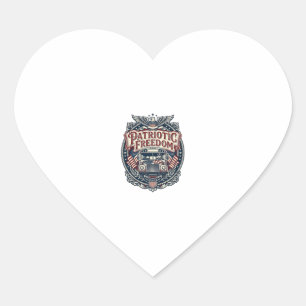 Patriotic School Bus Driver Heart Sticker