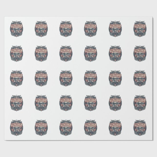 Patriotic School Bus Driver Wrapping Paper (Flat)