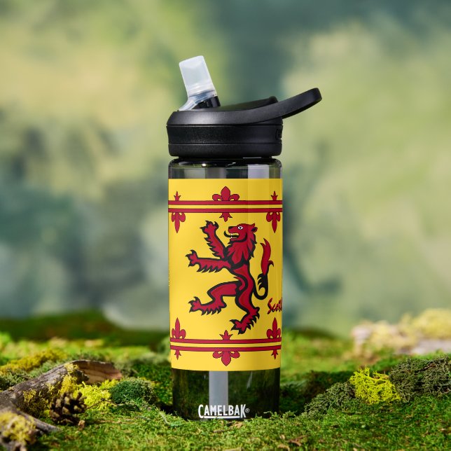 Patriotic Scotland, Rampant, Yellow Scottish Flag Water Bottle (Outdoor)
