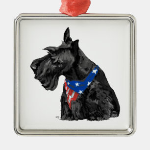 Patriotic Scottie Ornament