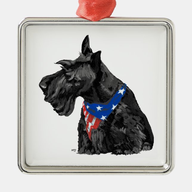 Patriotic Scottie Ornament (Front)