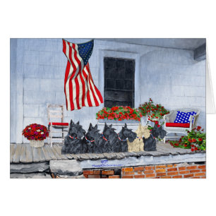 Patriotic Scotties Await the Big Parade