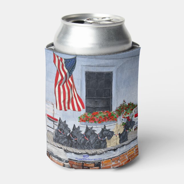 Patriotic Scottish Terriers Can Cooler (Can Front)