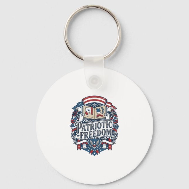 Patriotic Scrapbooker Vector Graphic Tee_1 Key Ring (Front)