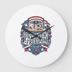 Patriotic Scrapbooker Vector Graphic Tee_1 Large Clock