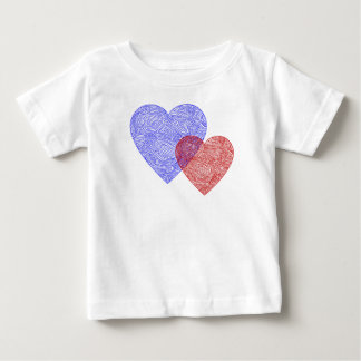 Patriotic Scribbleprint Hearts Baby T-Shirt