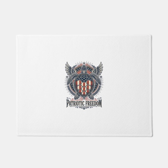  Patriotic Sea Turtle Doormat (Front)