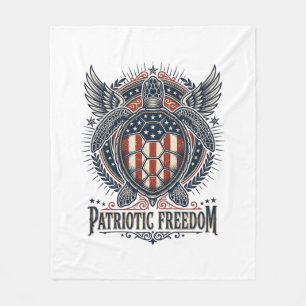 Patriotic Sea Turtle Fleece Blanket