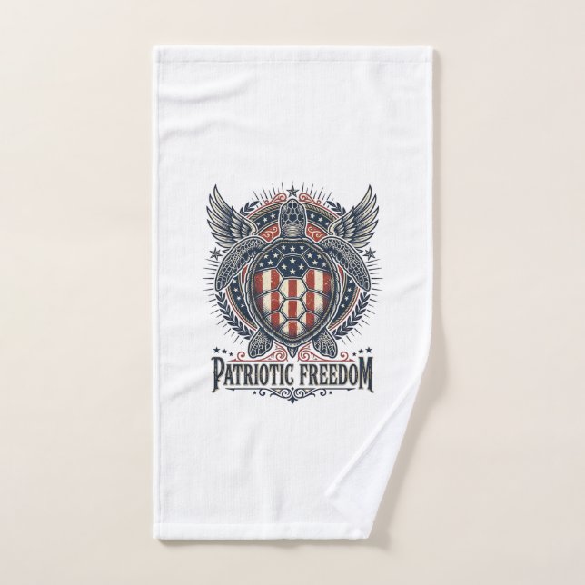  Patriotic Sea Turtle Hand Towel (Hand Towel)