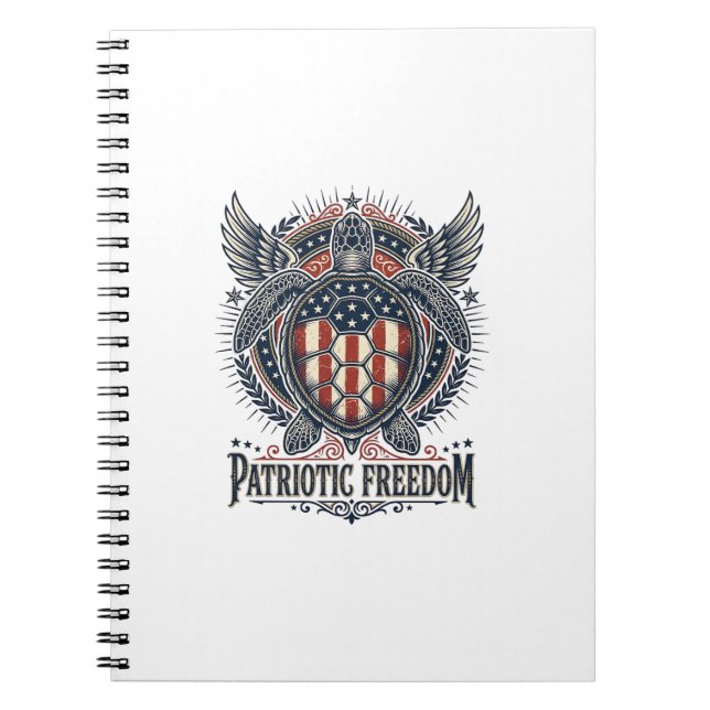  Patriotic Sea Turtle Notebook (Front)