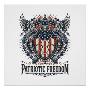 Patriotic Sea Turtle Poster