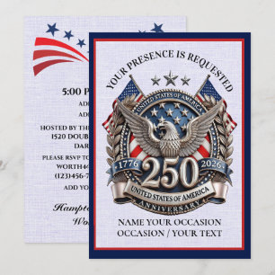 Patriotic Semiquincentennial Invitation