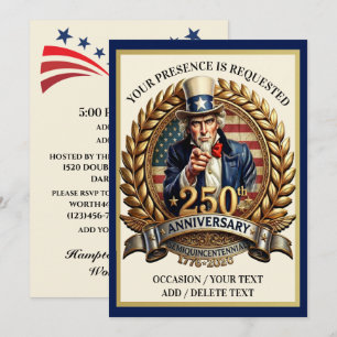 Patriotic Semiquincentennial Invitation