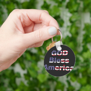 Patriotic Sentinel Keychain - Bold God Bless SUA