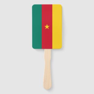 Patriotic set of hand fans with flag of Cameroon