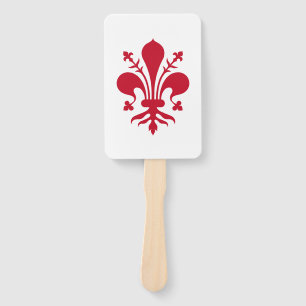 Patriotic set of hand fans with flag of Florence