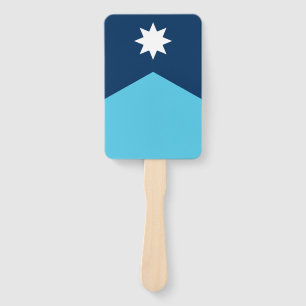 Patriotic set of hand fans with flag of Minnesota