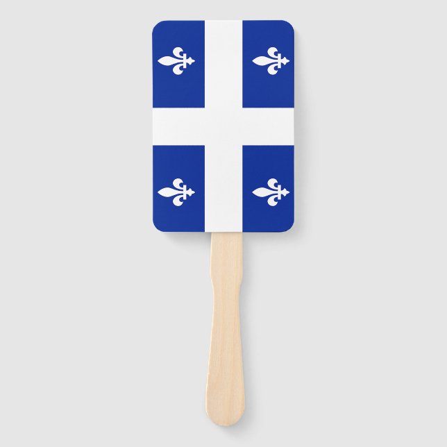 Patriotic set of hand fans with flag of Quebec (Front)