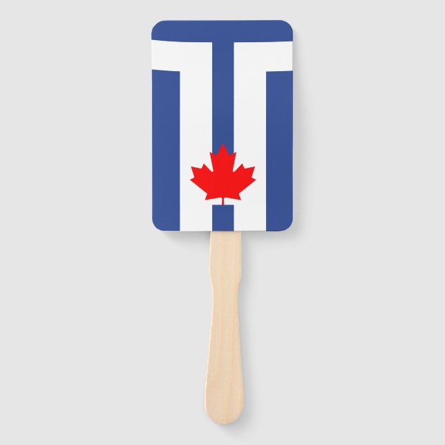 Patriotic set of hand fans with flag of Toronto (Front)